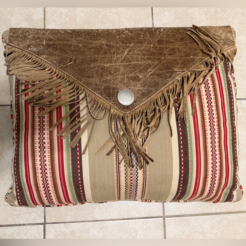 Fringed Brown and Multicolor pillow